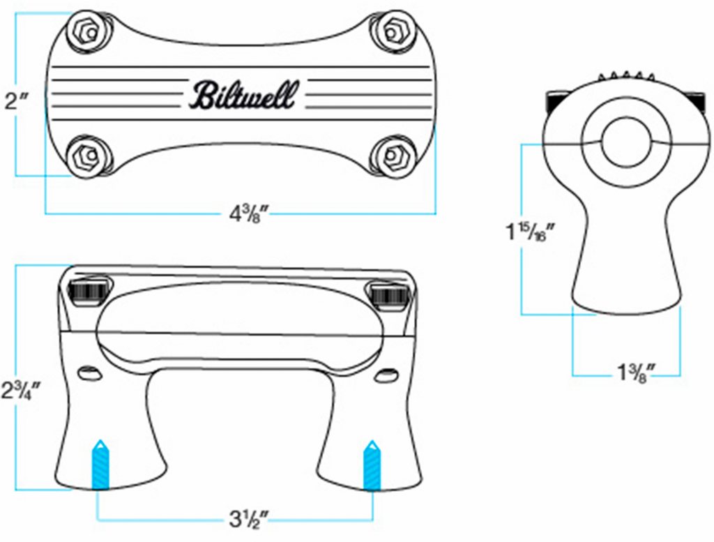 Biltwell Risers Thunder 2' Pol
