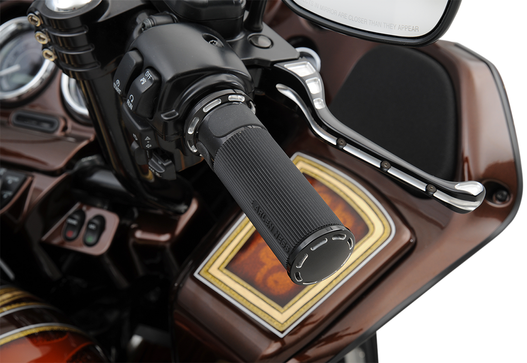 Arlen Ness Slot Track Tbw Grips - Black