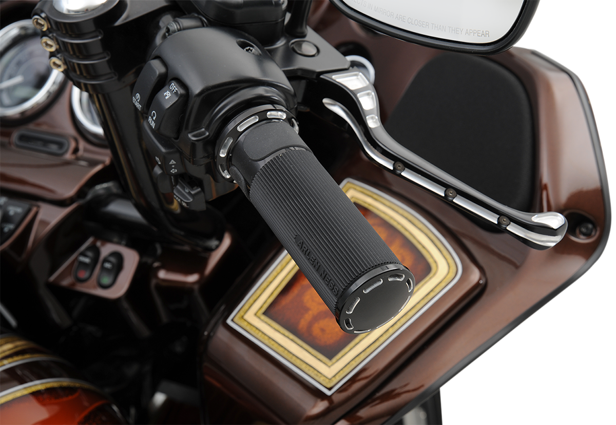 Arlen Ness Slot Track Tbw Grips - Black