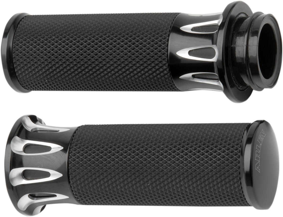 Arlen Ness Deep Cut Tbw Grips - Black