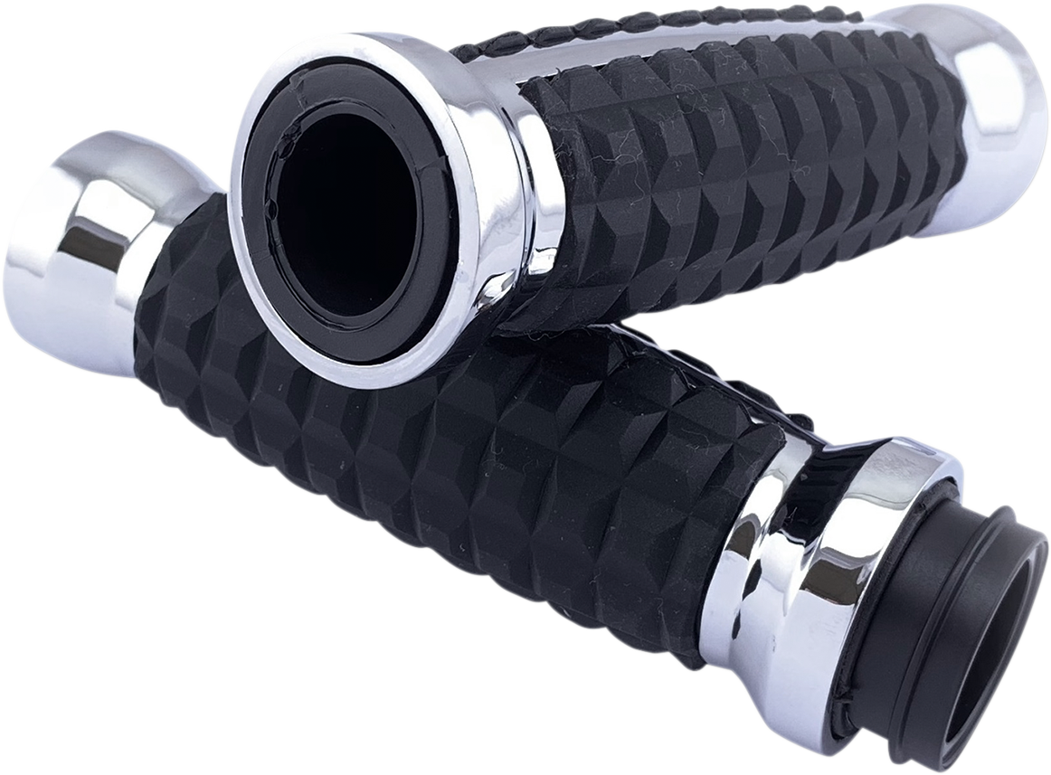 Drag Specialties Chr Grenade Grip Tbw Grips