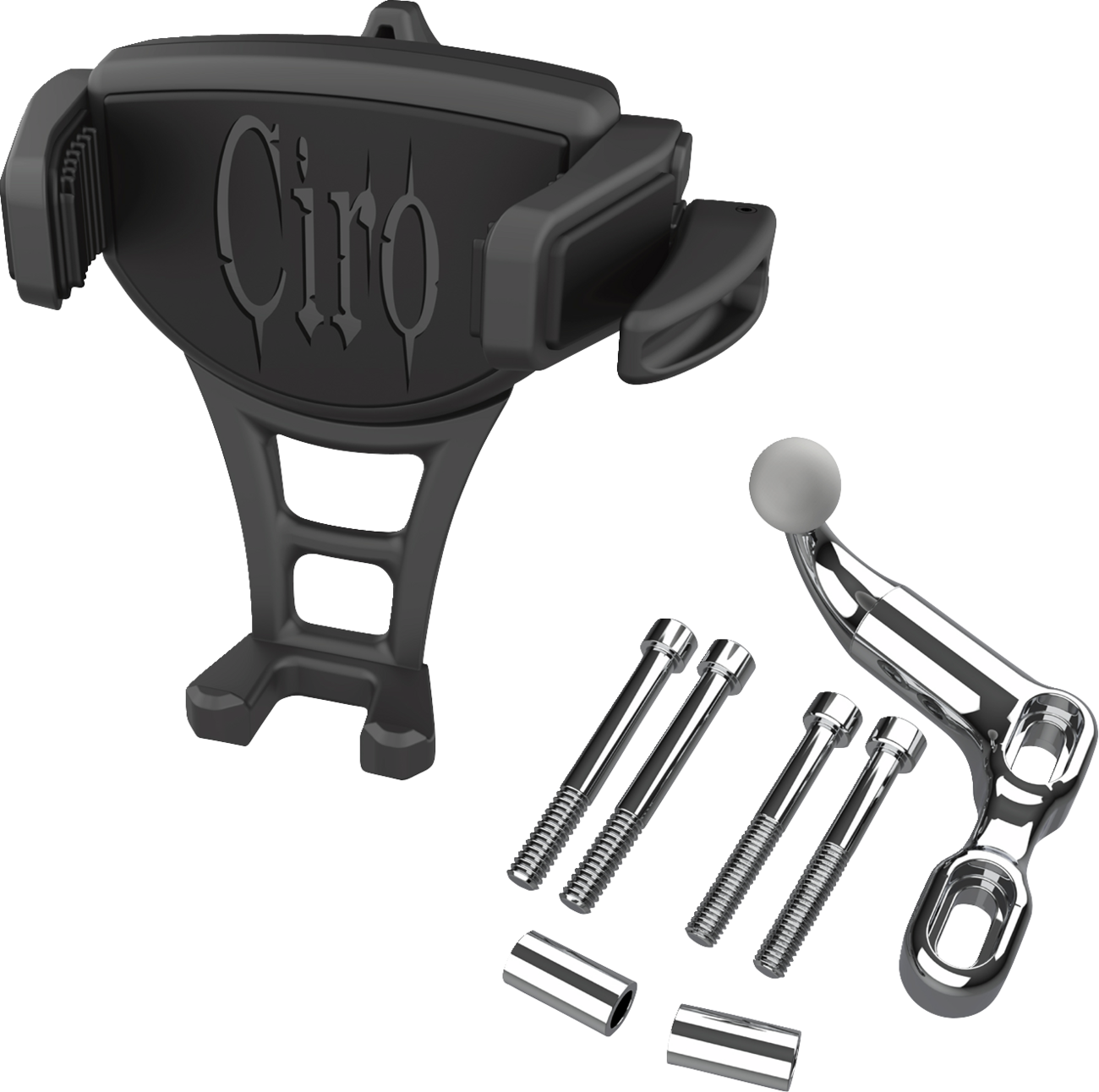 Ciro Holder Phone Constrictor Black, Offset Perch Mount Chrome