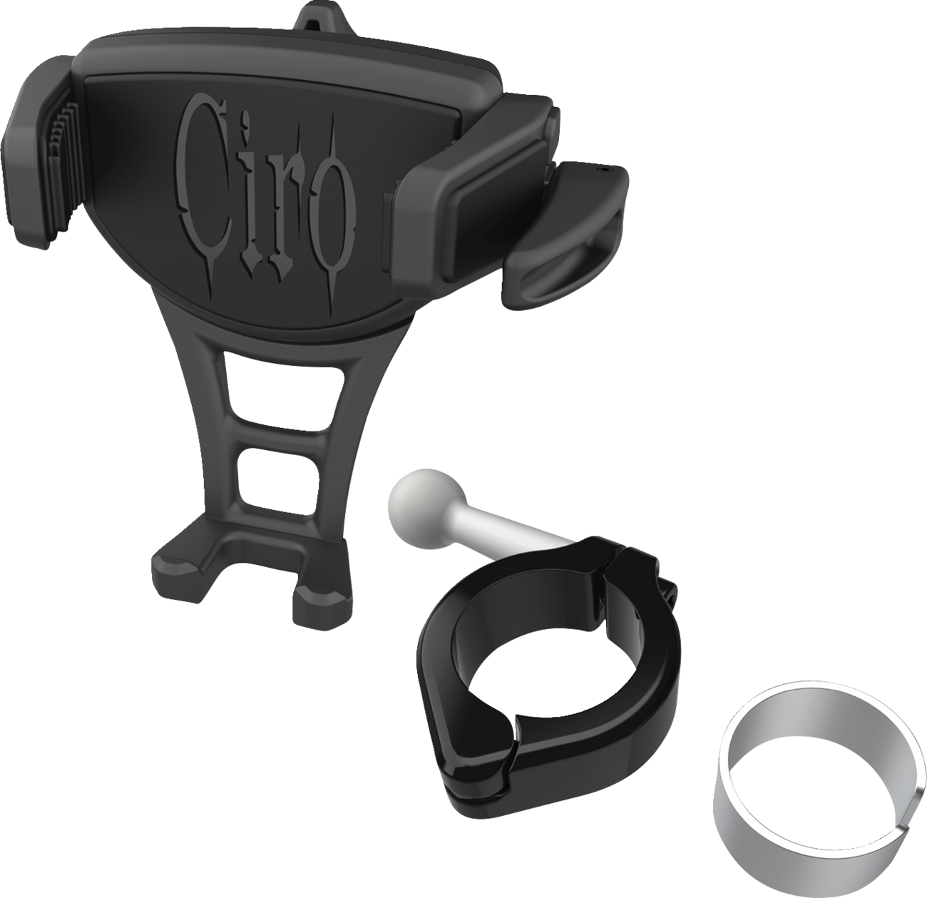Ciro Holder Phone Constrictor Blk, H-bar Mnt 1-1/8', 1-1/4' - Black