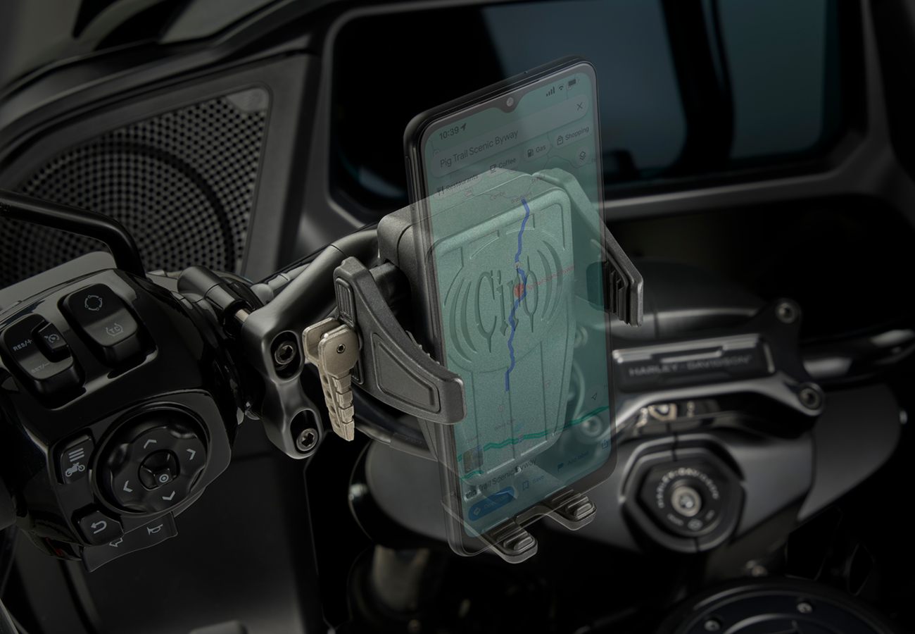 Ciro Holder Phone Gen 2 Cybercharger Blk, Offset Perch Mount - Black