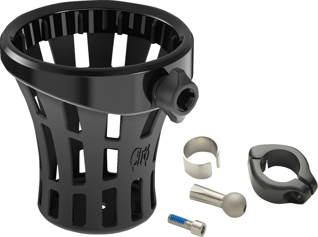 Ciro Holder Drink Big Ass Gen 2 Blk, H-bar Mount 7/8', 1' - Black