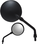 Parts Unlimited Pu Round Black Mirrors