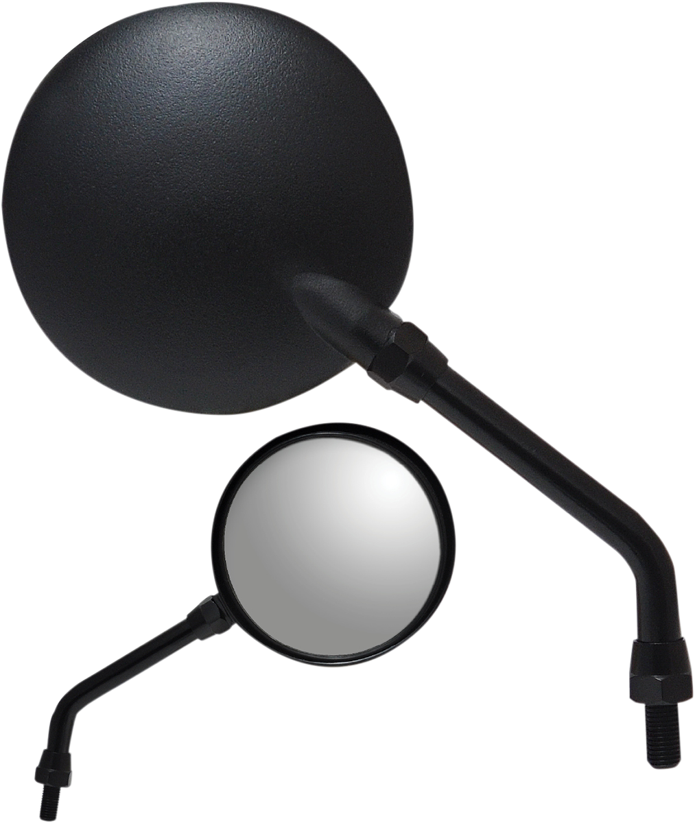 Parts Unlimited Pu Round Black Mirrors