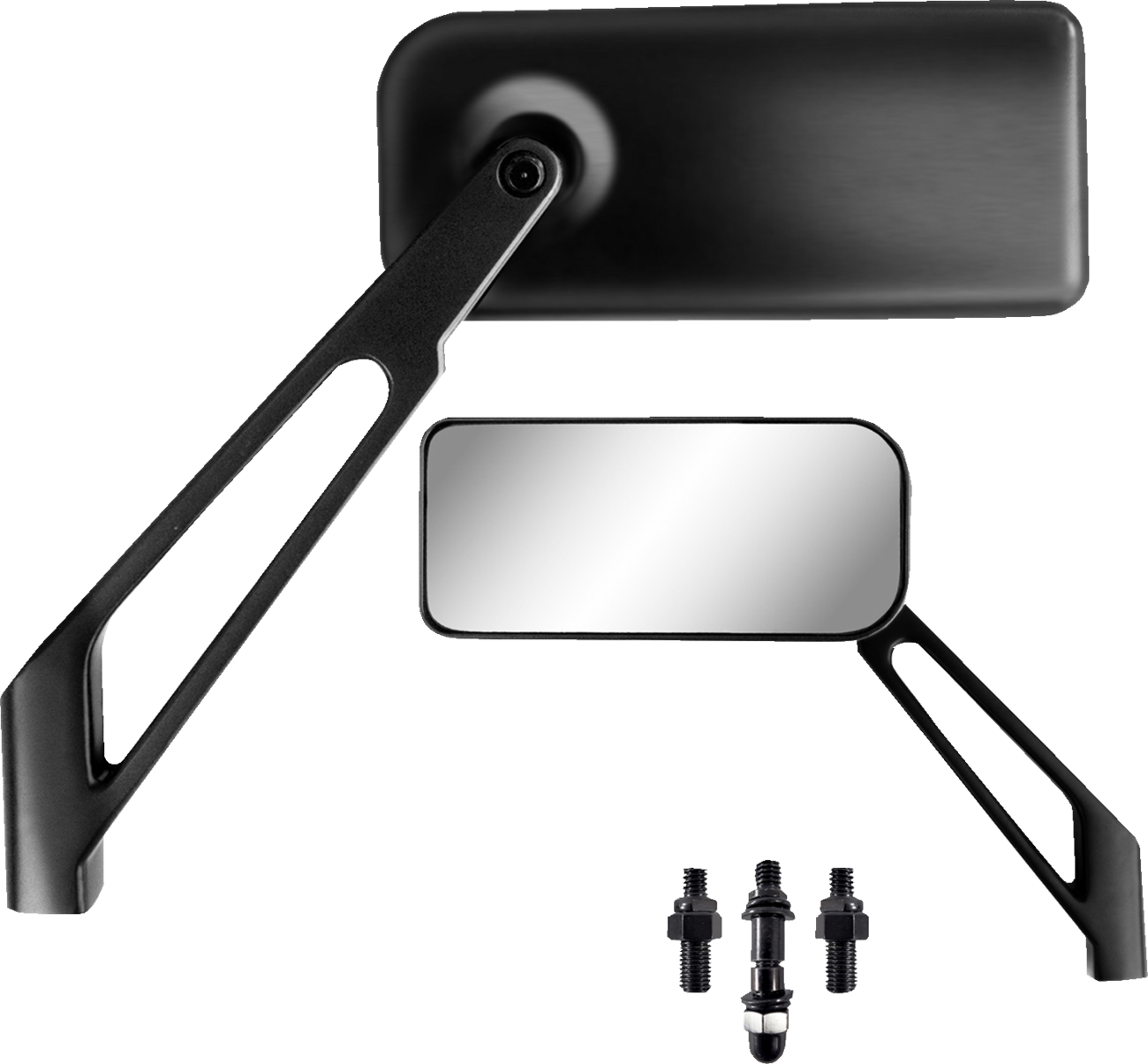 Parts Unlimited Pu Rect Lopro Mirrors - Black