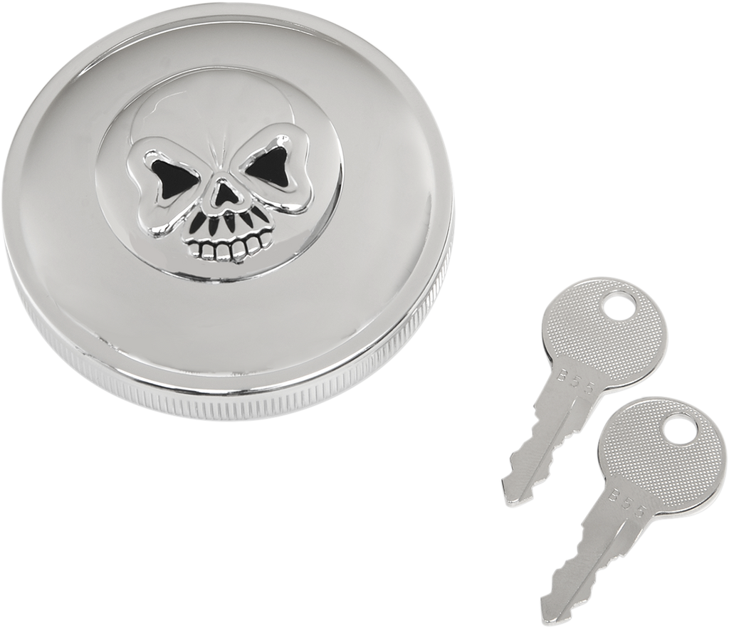 Drag Specialties Cap N-vnt W/lock Skl - Chrome