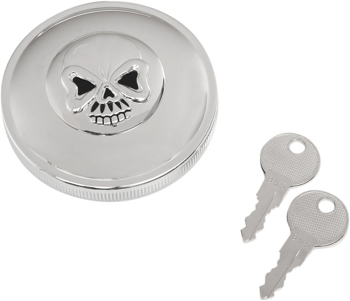 Drag Specialties Cap N-vnt W/lock Skl - Chrome