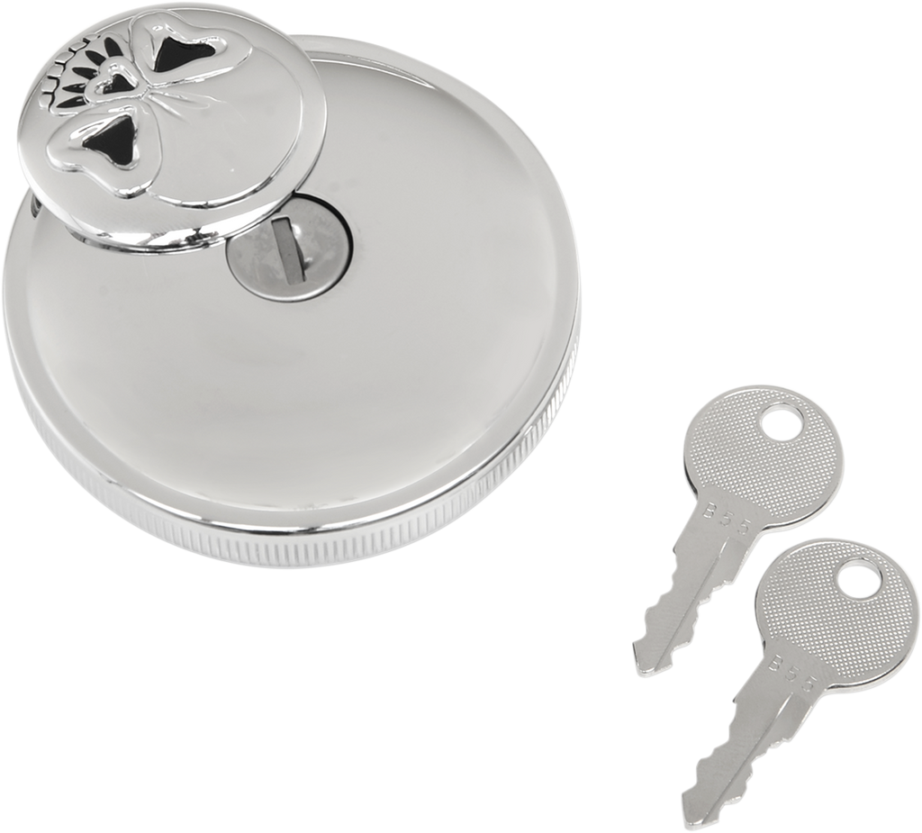 Drag Specialties Cap N-vnt W/lock Skl - Chrome