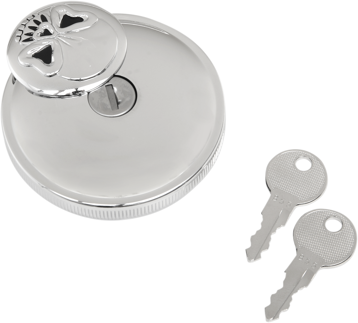 Drag Specialties Cap N-vnt W/lock Skl - Chrome