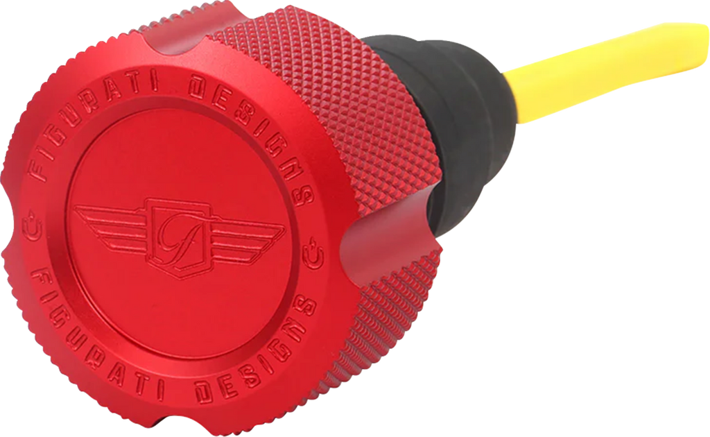 Figurati Designs Dipstick Oil Magnetic Perf Twin Cam 2007- Knurled - Red