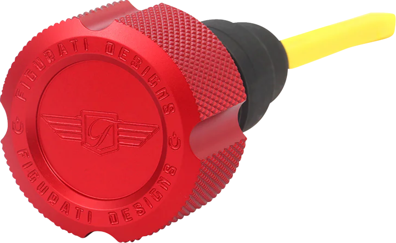 Figurati Designs Dipstick Oil Magnetic Perf Twin Cam 2007- Knurled - Red