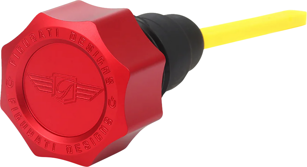 Figurati Designs Dipstick Oil Magnetic Perf Twin Cam 2007- Curved - Red