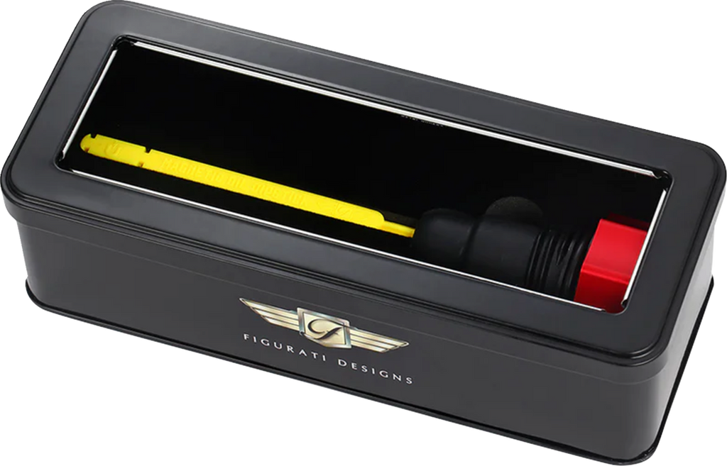 Figurati Designs Dipstick Oil Magnetic Perf Twin Cam 2007- Curved - Red