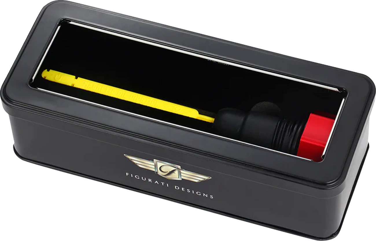 Figurati Designs Dipstick Oil Magnetic Perf Twin Cam 2007- Curved - Red