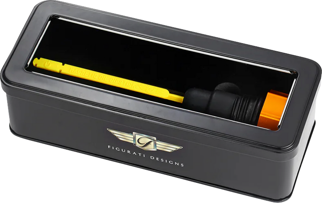 Figurati Designs Dipstick Oil Magnetic Perf Twin Cam 2007- Curved Gold