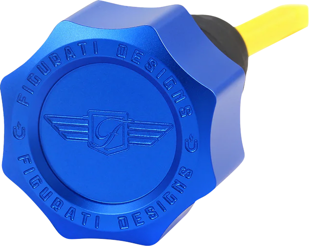 Figurati Designs Dipstick Oil Magnetic Perf Twin Cam 2007- Curved Blue