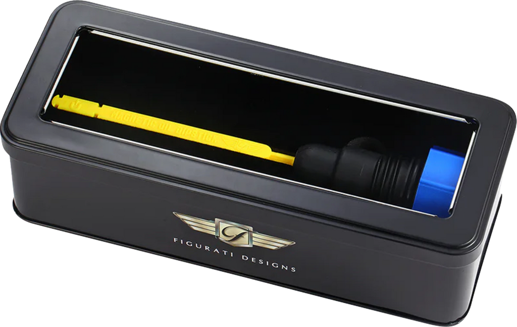 Figurati Designs Dipstick Oil Magnetic Perf Twin Cam 2007- Curved Blue