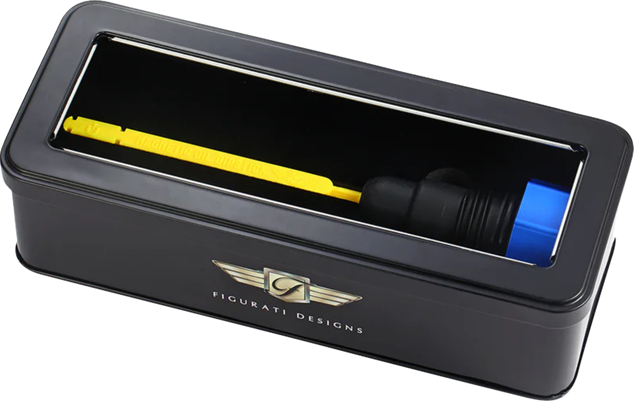 Figurati Designs Dipstick Oil Magnetic Perf Twin Cam 2007- Curved Blue
