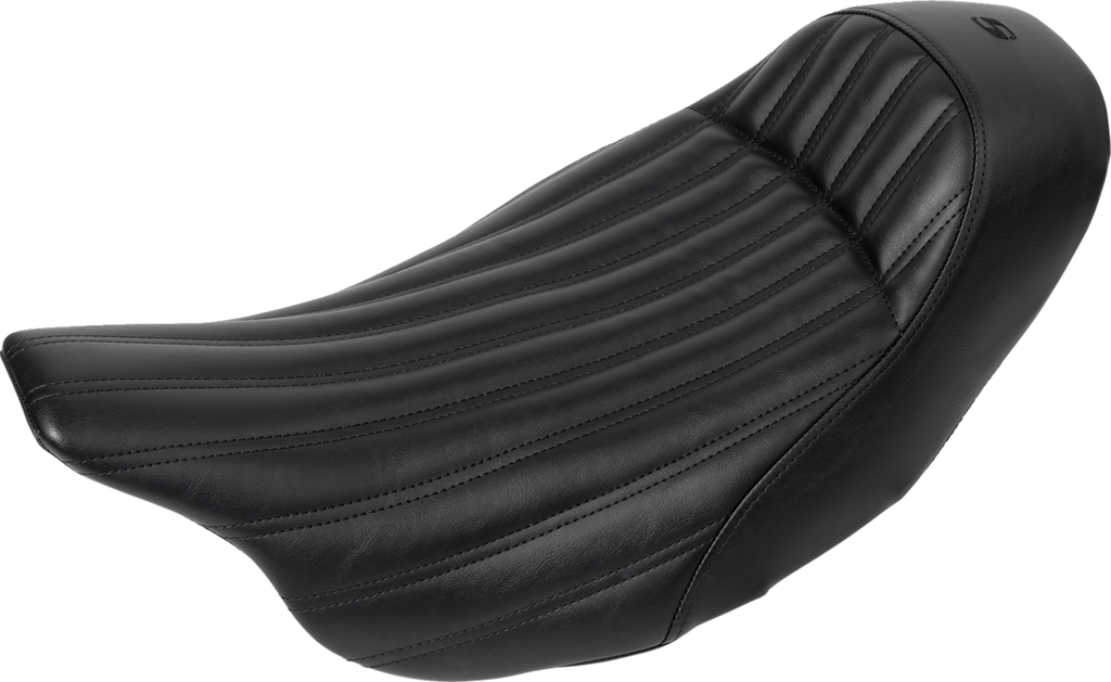 SADDLEMEN Knuckle Solo Seat - Ribbed - Black - FL '08-'24