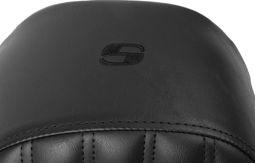 SADDLEMEN Knuckle Solo Seat - Ribbed - Black - FL '08-'24