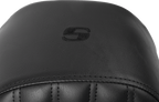 SADDLEMEN Knuckle Solo Seat - Ribbed - Black - FL '08-'24