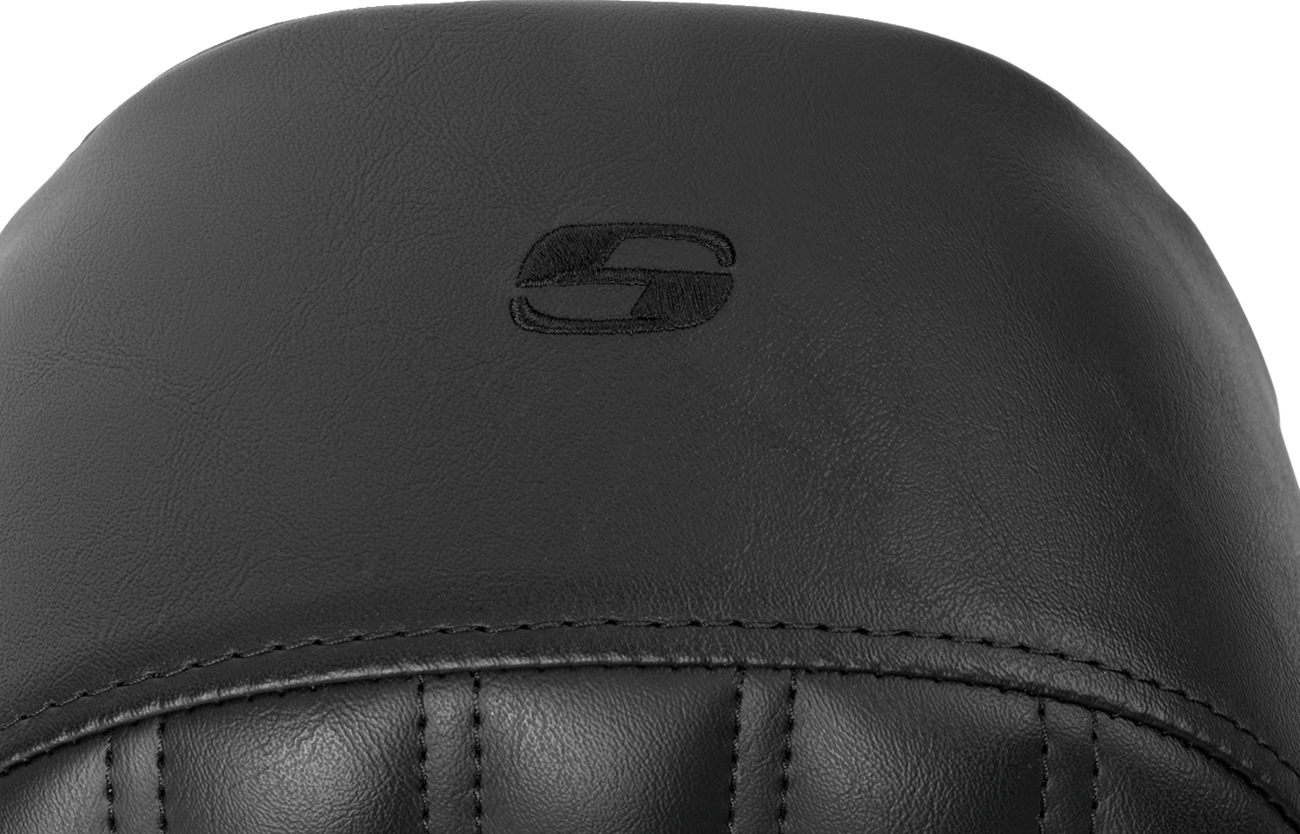 SADDLEMEN Knuckle Solo Seat - Ribbed - Black - FL '08-'24