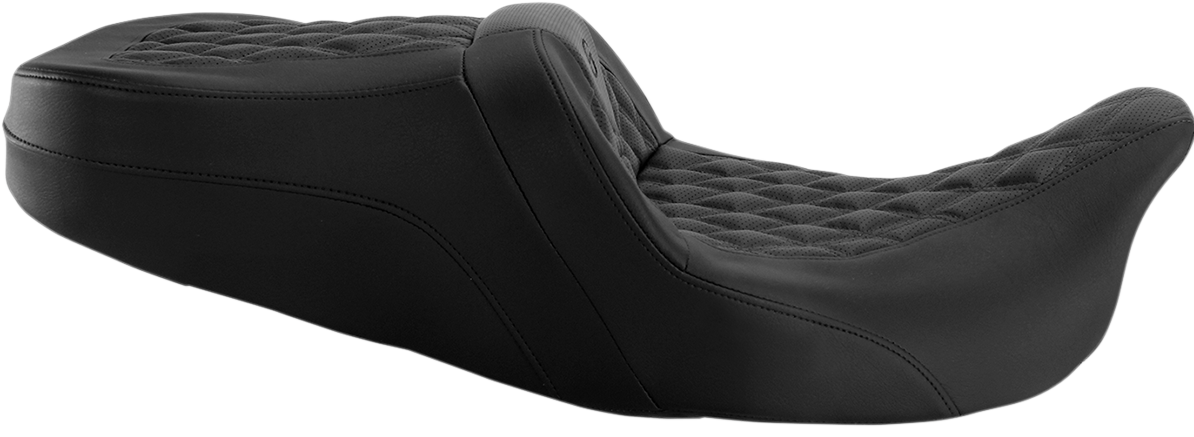 SADDLEMEN Roadsofa™ Seat - Full Lattice Stitch - without Backrest - FLT/FLH '08-'24