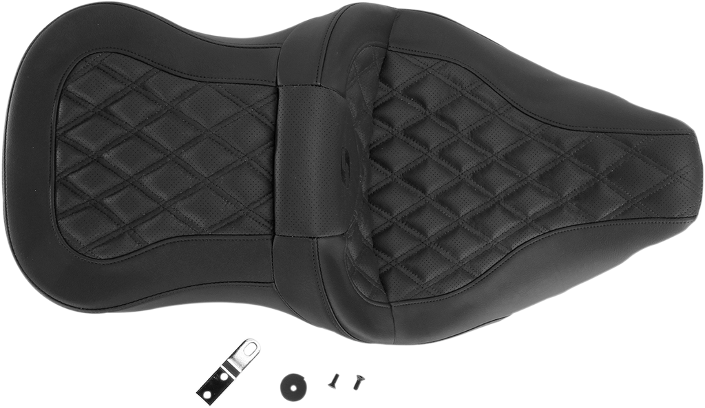 SADDLEMEN Roadsofa™ Seat - Full Lattice Stitch - without Backrest - FLT/FLH '08-'24