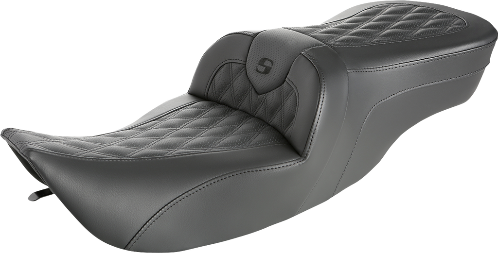 SADDLEMEN Roadsofa™ Seat - Full Lattice Stitch - without Backrest - FLH '97-'07