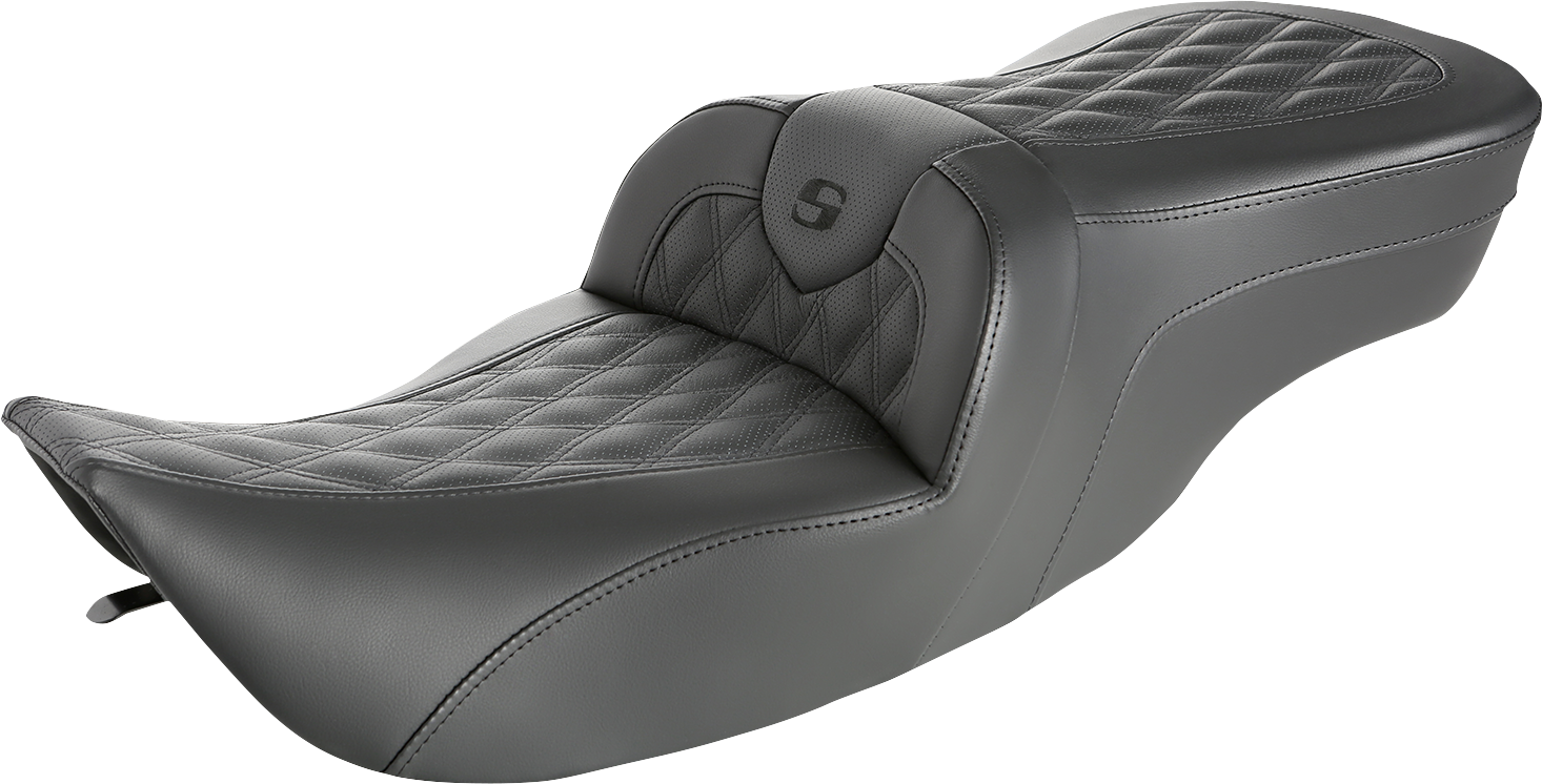 SADDLEMEN Roadsofa™ Seat - Full Lattice Stitch - without Backrest - FLH '97-'07