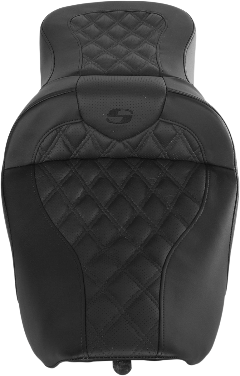SADDLEMEN Roadsofa™ Seat - Full Lattice Stitch - without Backrest - FLH '97-'07