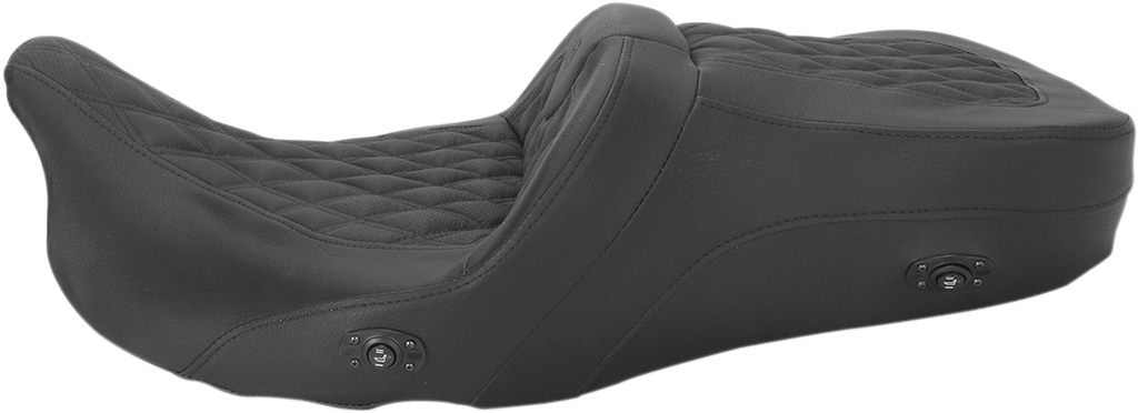 SADDLEMEN Roadsofa™ Seat - without Backrest - Full Lattice Stitch - Heated - FLH/FLT '08-'24