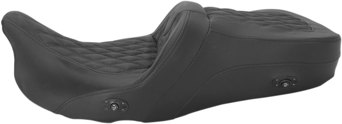 SADDLEMEN Roadsofa™ Seat - without Backrest - Full Lattice Stitch - Heated - FLH/FLT '08-'24
