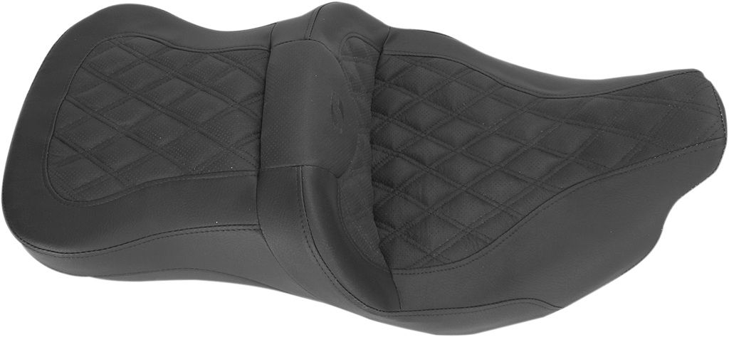 SADDLEMEN Roadsofa™ Seat - without Backrest - Full Lattice Stitch - Heated - FLH/FLT '08-'24