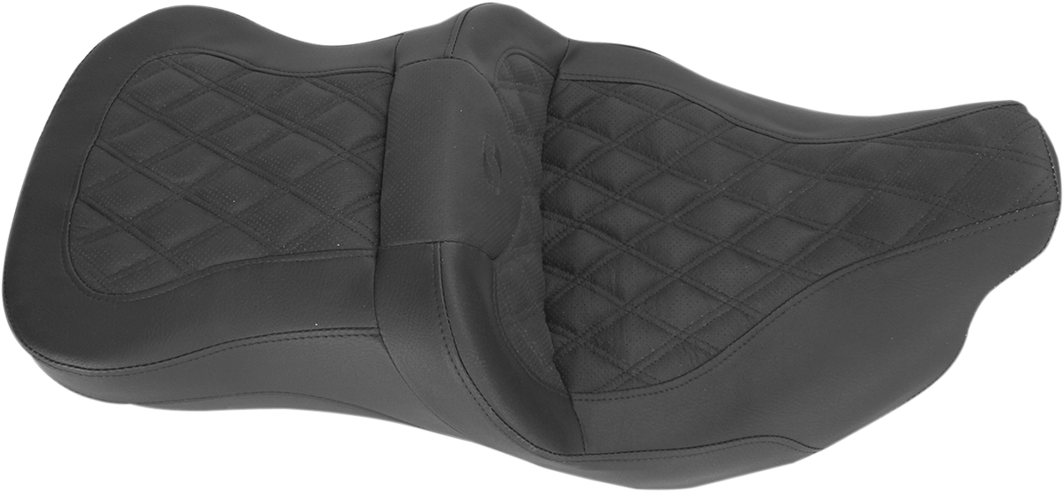 SADDLEMEN Roadsofa™ Seat - without Backrest - Full Lattice Stitch - Heated - FLH/FLT '08-'24