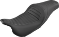 SADDLEMEN Slim Roll & Pleat Seat - Black - FL '08-'24