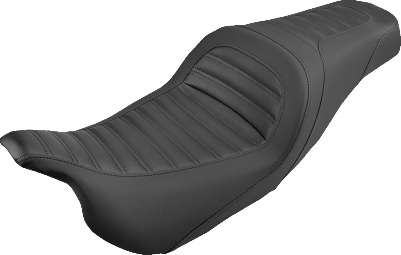 SADDLEMEN Slim Roll & Pleat Seat - Black - FL '08-'24