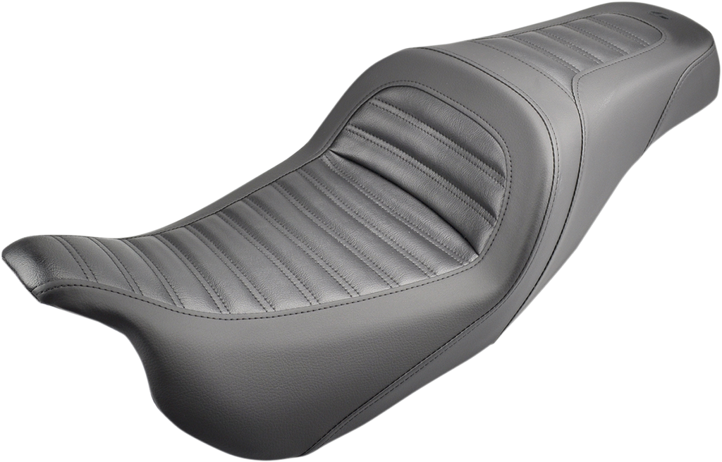 SADDLEMEN Slim Roll & Pleat Seat - Black - FL '08-'24