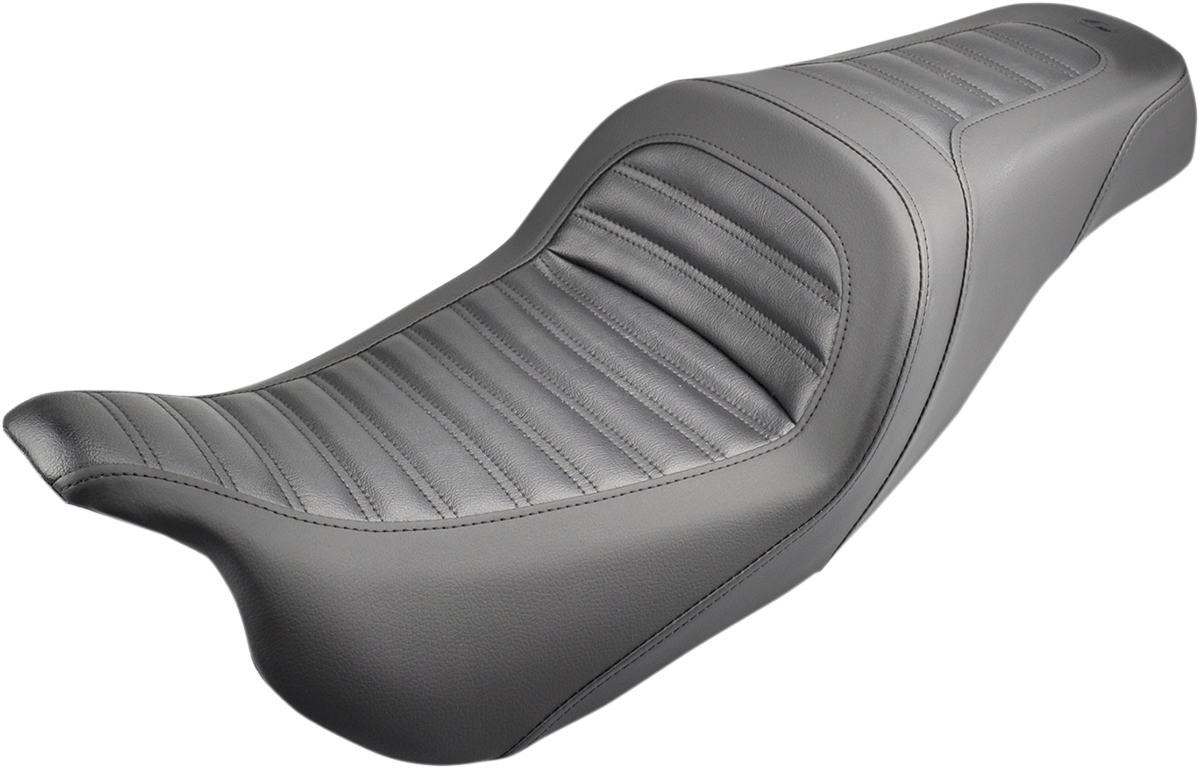 SADDLEMEN Slim Roll & Pleat Seat - Black - FL '08-'24