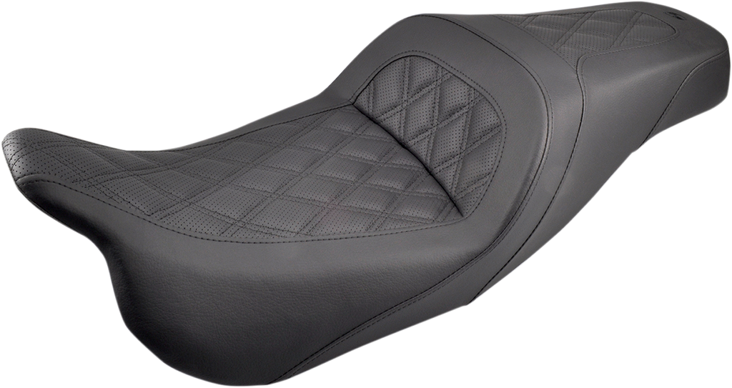 SADDLEMEN Slim Seat - Black - Lattice Stitch - FL '08-'24
