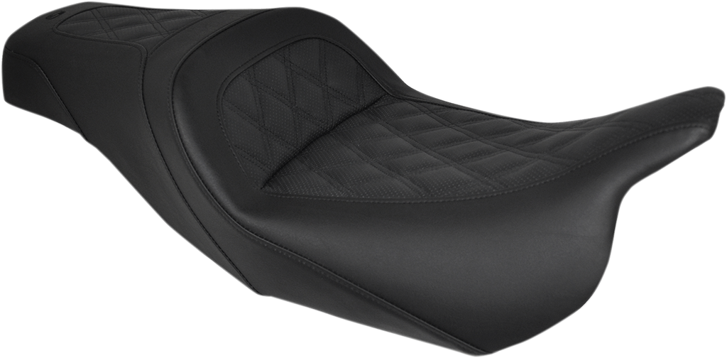 SADDLEMEN Slim Seat - Black - Lattice Stitch - FL '08-'24