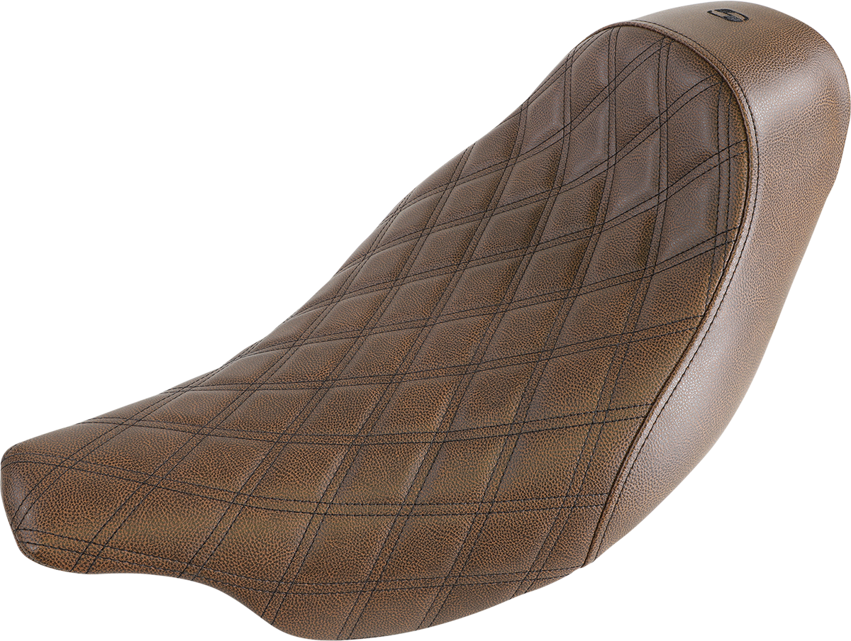 SADDLEMEN Renegade™ Solo Seat - Lattice Stitched - Brown - FL '08-'25