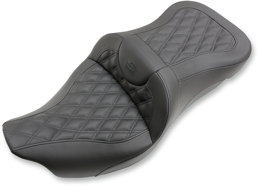 SADDLEMEN Extended Reach Roadsofa™ Seat - Lattice Stitched - without Backrest - FL '08-'24