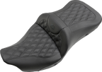 SADDLEMEN Extended Reach Roadsofa™ Seat - Lattice Stitched - without Backrest - Heated - FL '08-'24