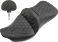 SADDLEMEN Extended Reach Roadsofa™ Seat - Lattice Stitched - Backrest - FL '08-'24