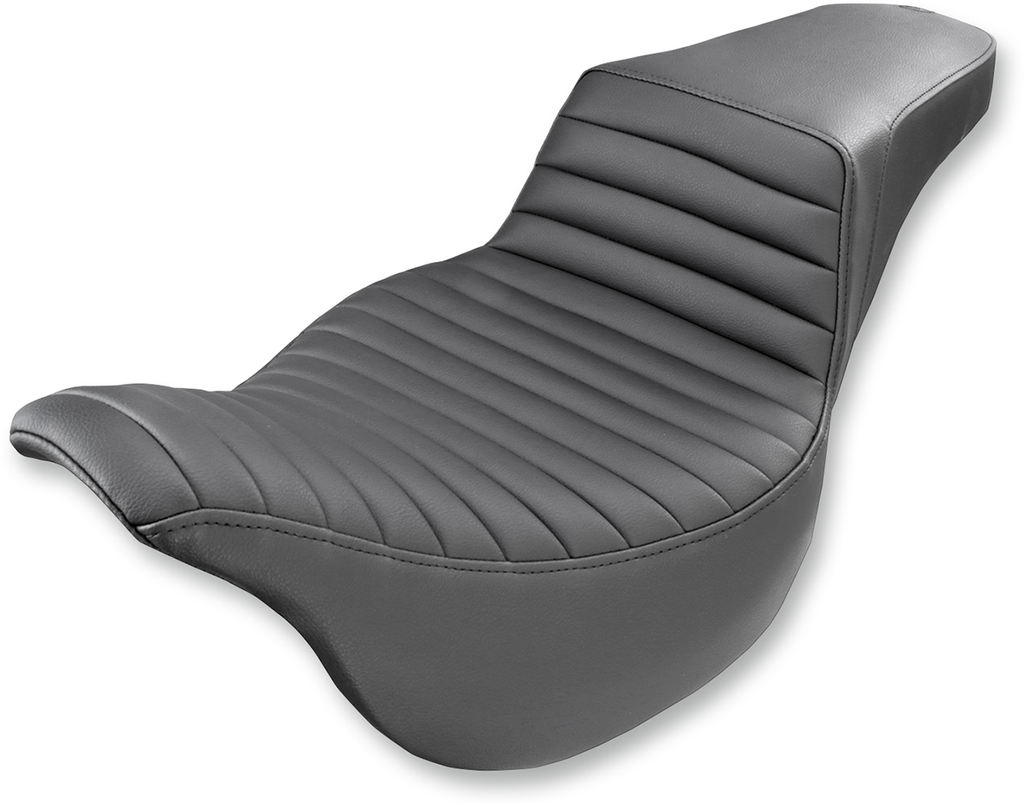 SADDLEMEN Step-Up Seat - Front Tuck-n-Roll - Black - FL '08-'24