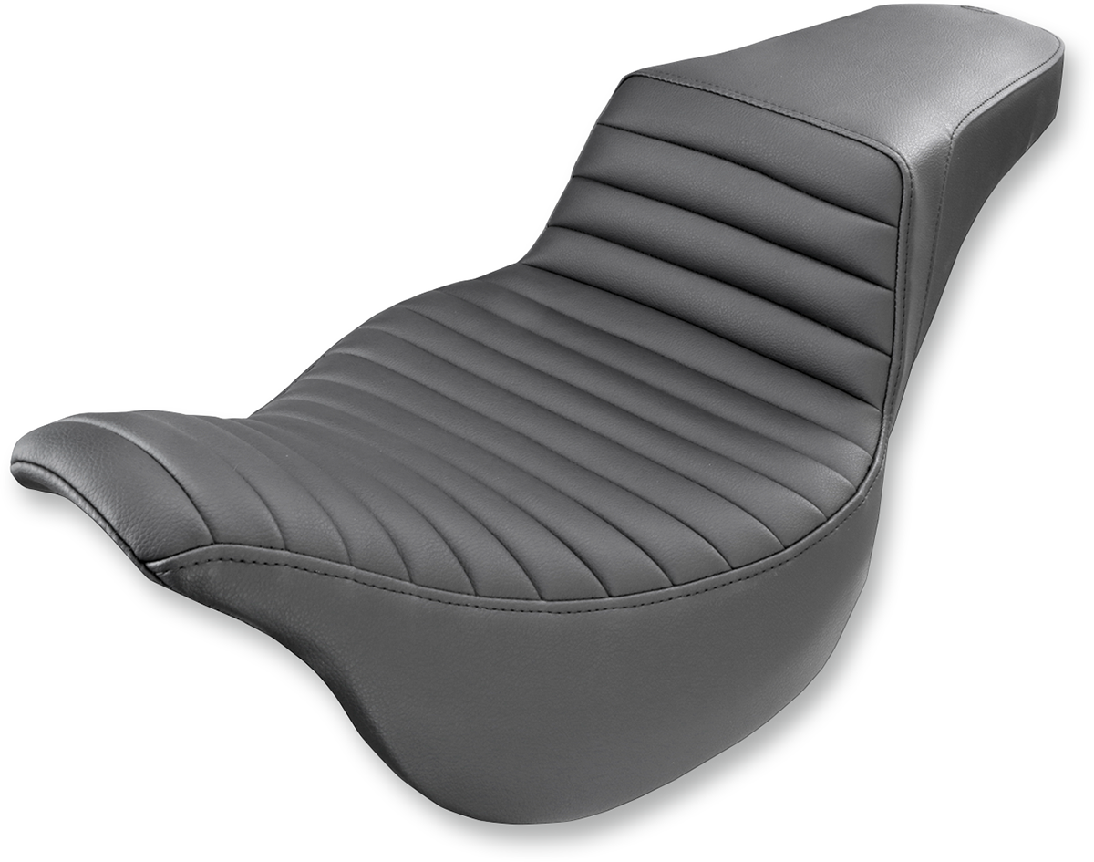 SADDLEMEN Step-Up Seat - Front Tuck-n-Roll - Black - FL '08-'24